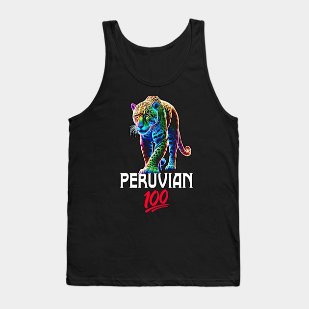 Peruvian Pride Jaguar Mountain 100% Peru Roots Tank Top by Sambastyles